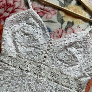 🤍White Eyelet Mini Dress🤍